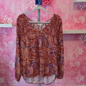 Knox Rose Multicolor Paisley Blouse
